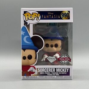 Funko Pop! Disney #990 Sorcerer Mickey Diamond Exclusive w/ Protector *Vaulted*